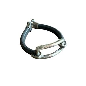 UNO de 50 Silver and Black Bracelet